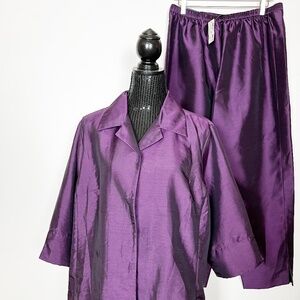 Lane Bryant VENEZIA Purple 2 piece Suit Size Jacket 18 20 Pants 14 16 RARE
